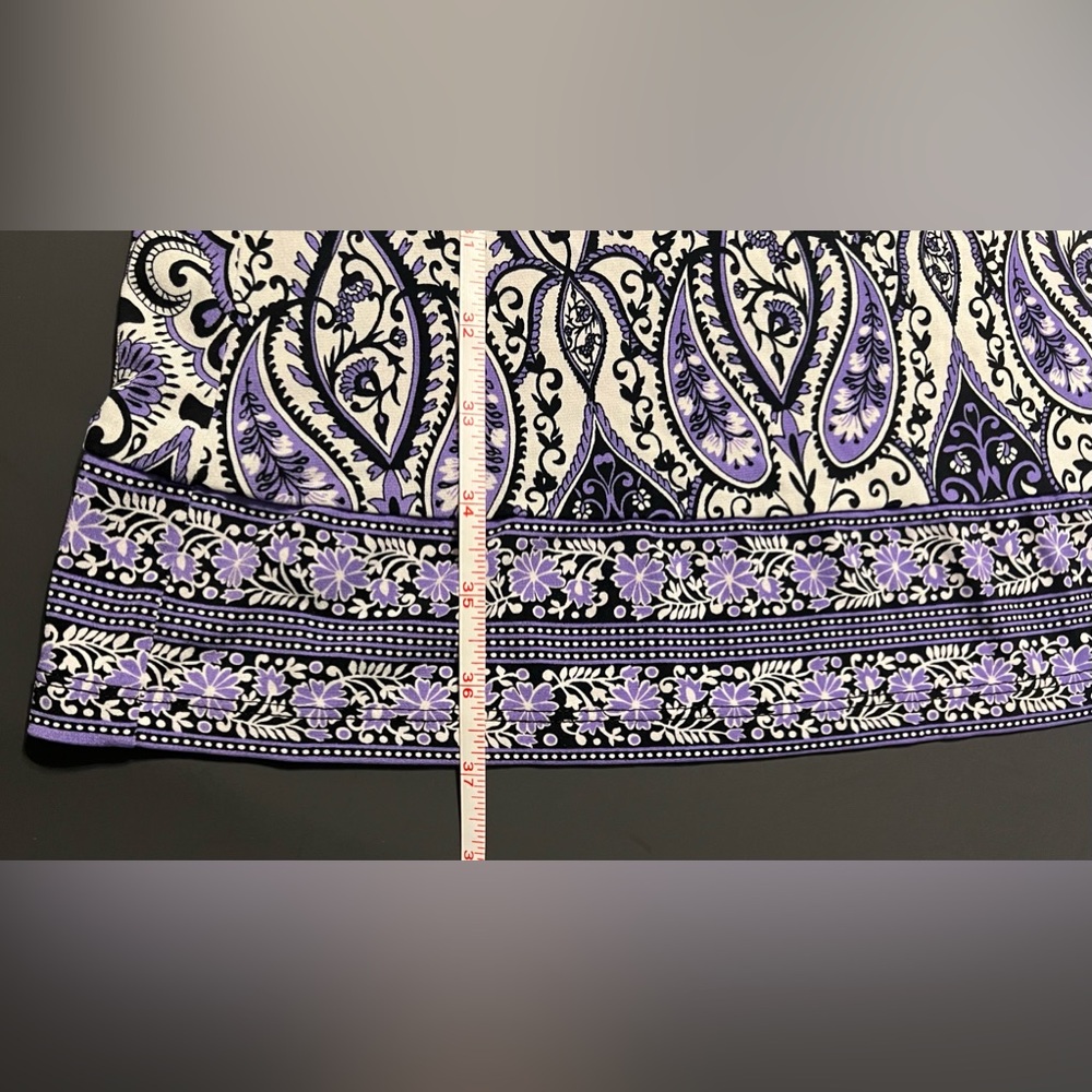 Apt 9 Womens Size S Purple & White Paisley Design Knee Length Dress Sleeveless - Picture 14 of 16